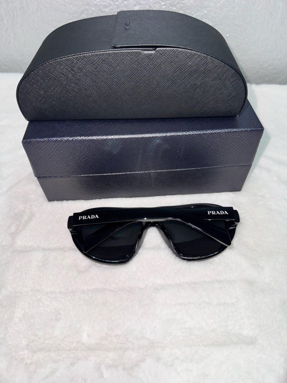 Prada Black Gloss Aviator Sunglasses - Picture 17 of 17
